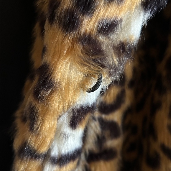 Lanshifei Womens Faux Fur Leopard Print Midi Coat Size Large Mob Wives - Picture 7 of 13